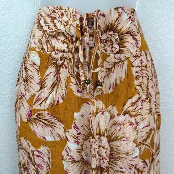 Band Of The Free ARIZONA GOLD FLORAL WIDE LEG PANTS Size Large NWT - Picture 7 of 11